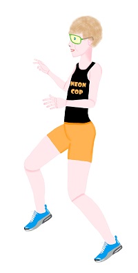 Neon Cop Goes Ice Skating