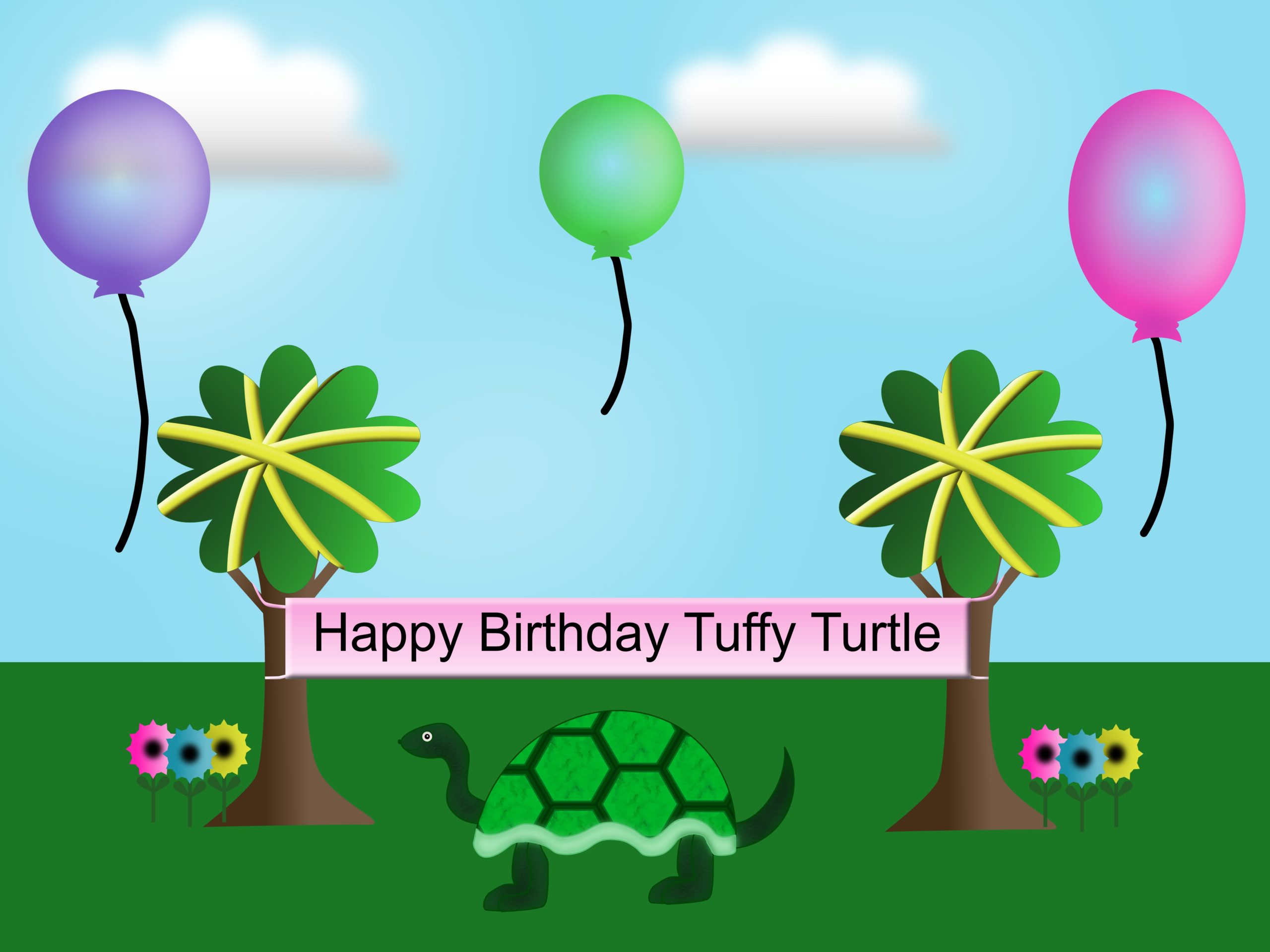 Tuffy Turtle Birthday Scene