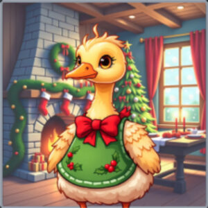 Golden Christmas Goose
