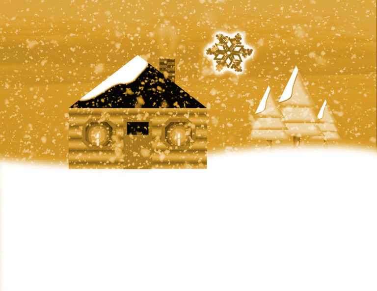 Golden Snowflake Scene