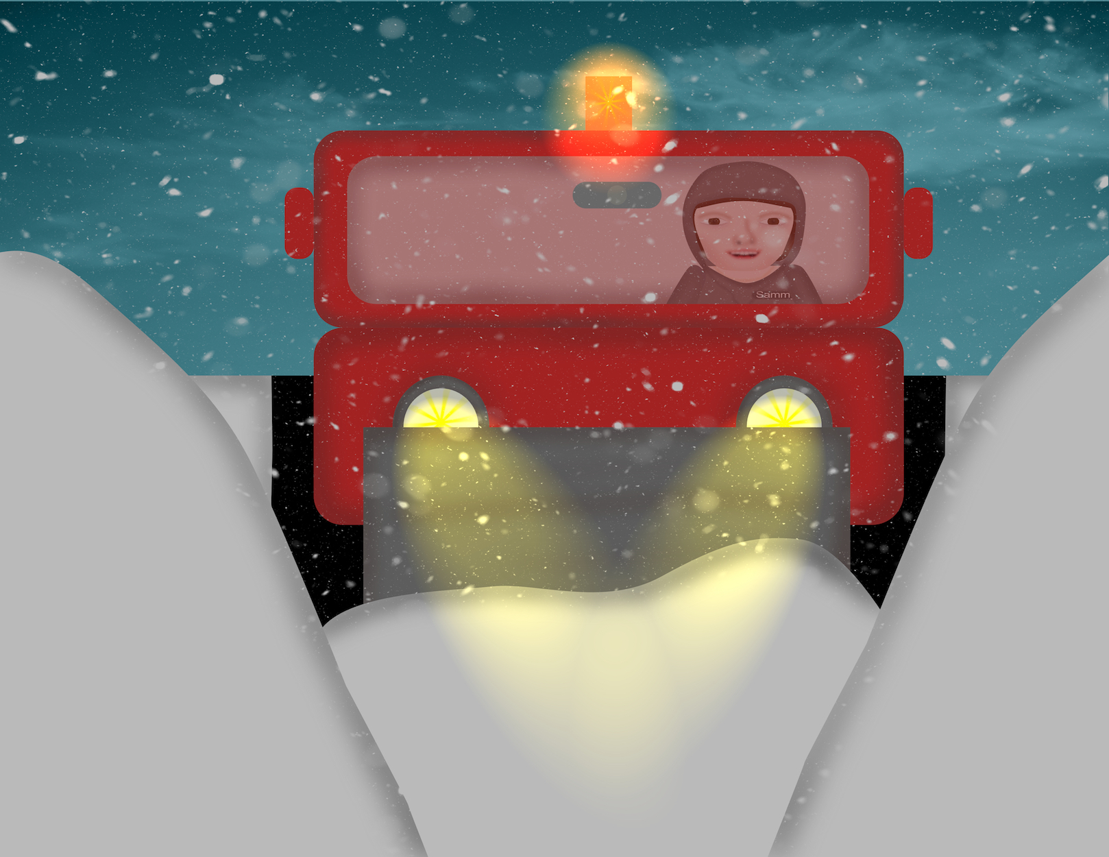Sammy the Snowplough Driver with lights
