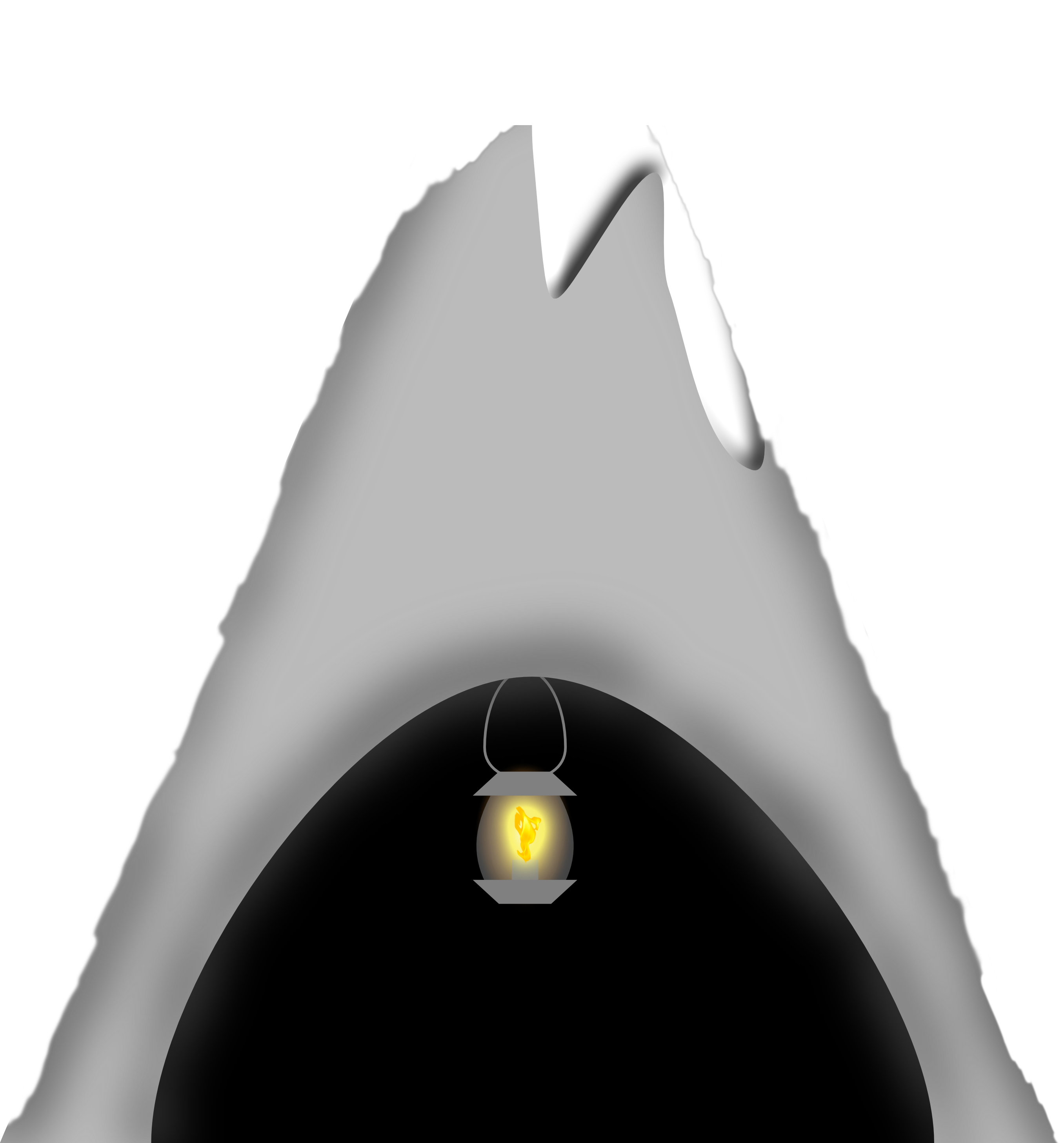 mountain with lantern