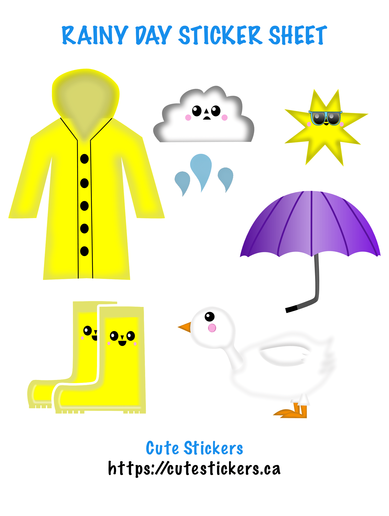 Rainy Day Sticker Sheet for ads