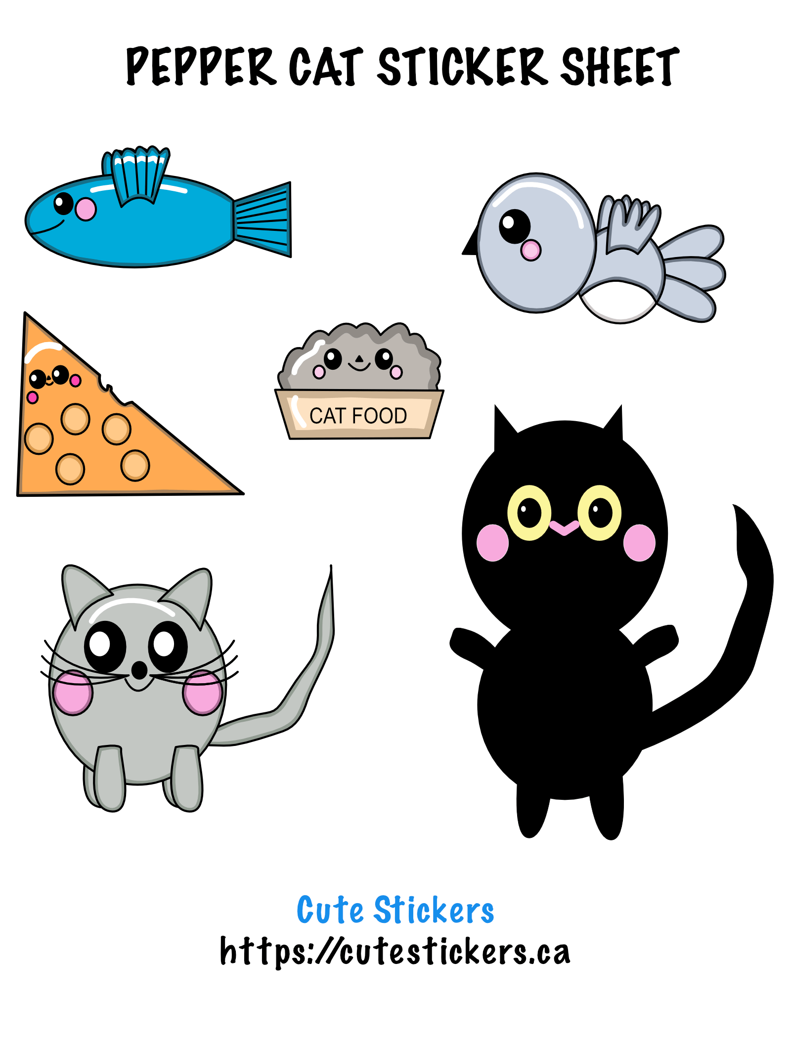 pepper cat sticker sheets for ads