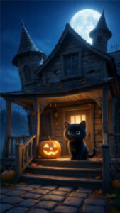 Spooky Cat at Night